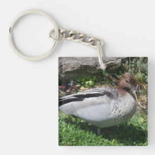 Australian Wood Duck in Tranquil Garden Keychain