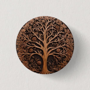 Australian Woodlands: 3D Warah Tree Wood Print, Button