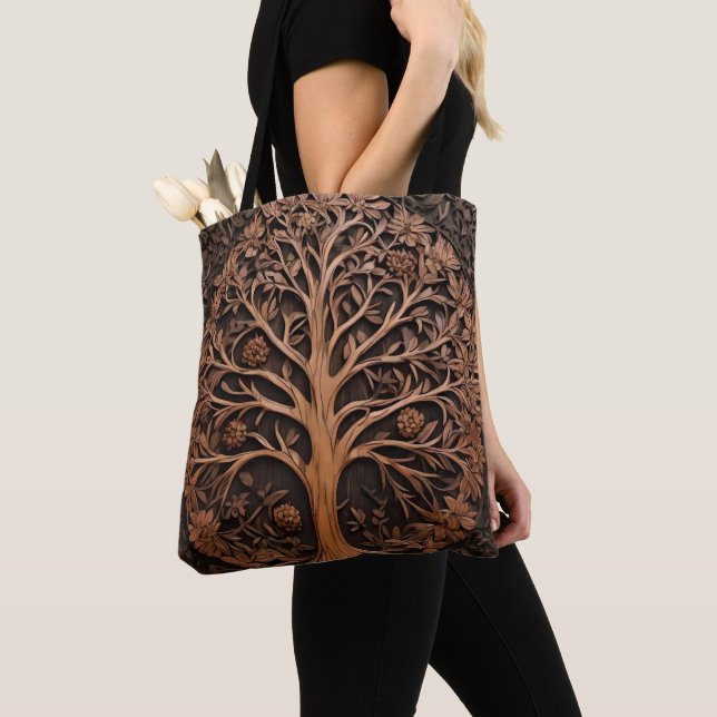 Australian Woodlands: 3D Warah Tree Wood Print, Tote Bag (Close Up)