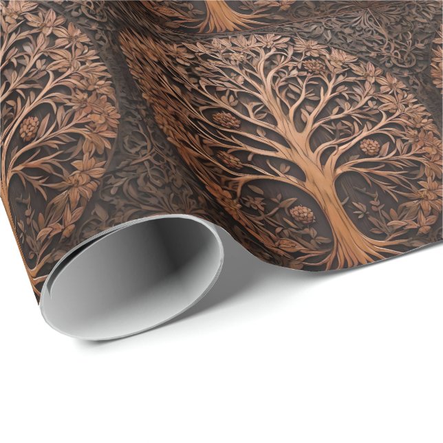 Australian Woodlands: 3D Warah Tree Wood Print, Wrapping Paper (Roll Corner)