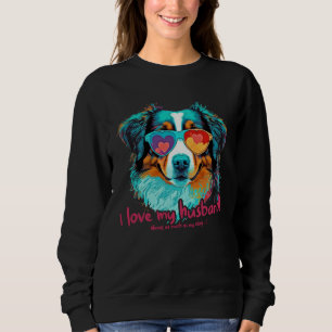 Australianshepherddog with heartglasses  Love My H Sweatshirt