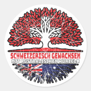 Australien Australisch Schweizer Schweiz Baum Classic Round Sticker
