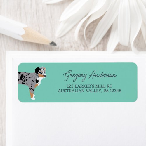 Australisn Shepherd Dog Aussie Return Address Label