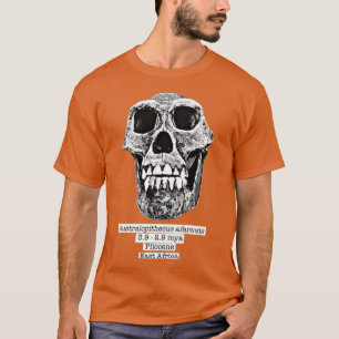 Australopithecus afarensis black bg T-Shirt