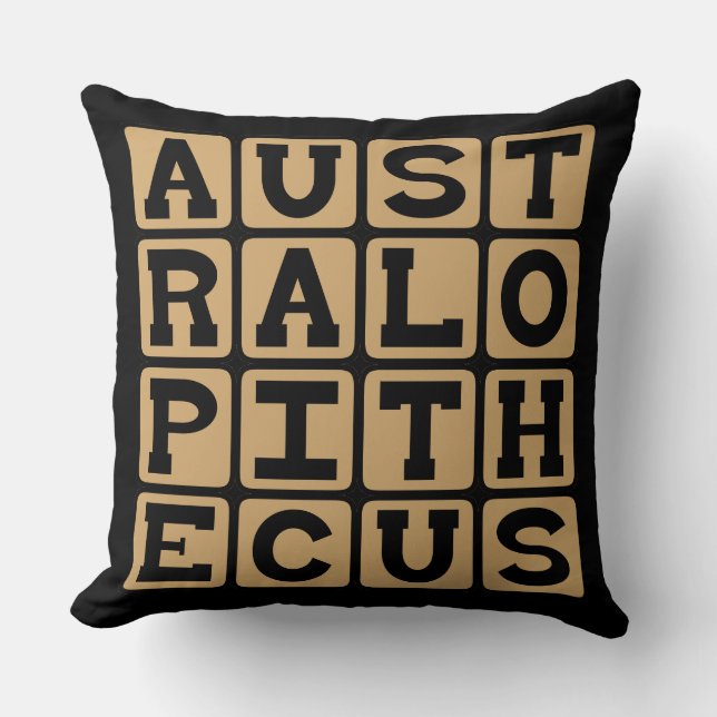 Australopithecus, Extinct Genus of Hominids Throw Pillow (Front)