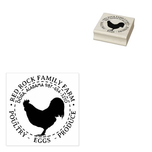  Australorp Chicken Rooster Poultry Eggs Business  Rubber Stamp