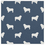 Austrarlian Shepherd dog navy blue silhouette Fabric