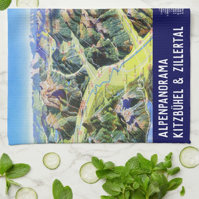 " Austria: 2021/today - Kitzbühel/Zillertal Ta Kitchen Towel (Folded)