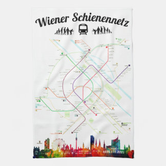 " Austria: 2021/today - Vienna rail network Kitchen Towel