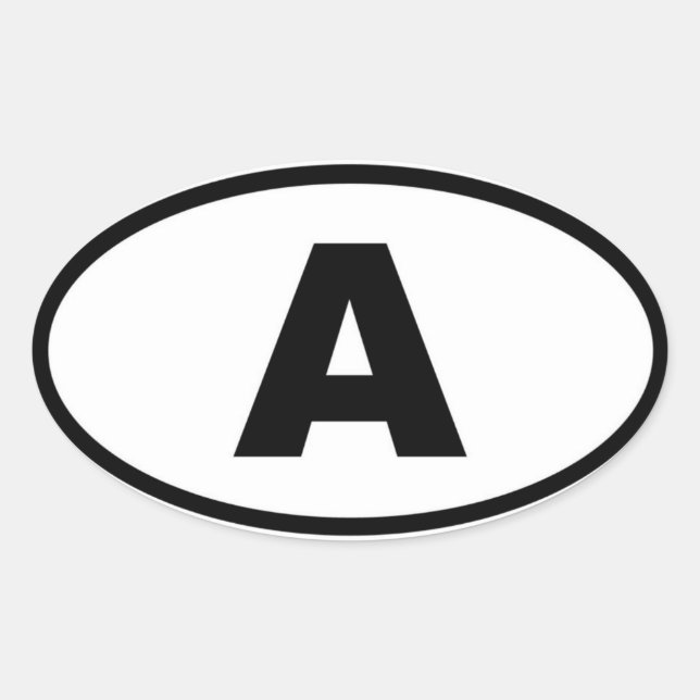 Austria - A - European Oval Sticker (Front)