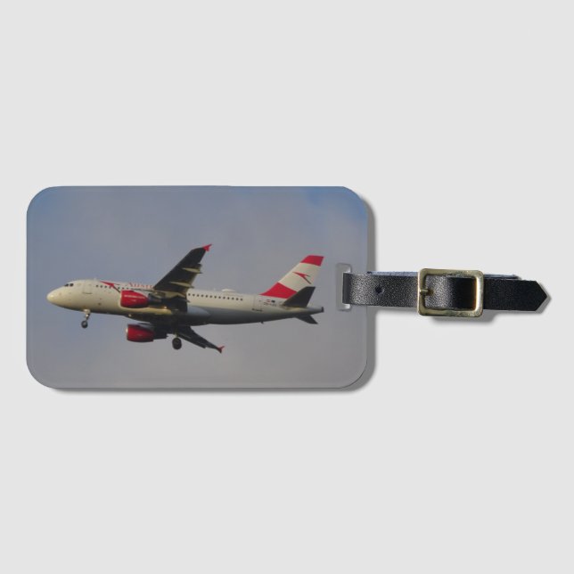 Austria Airplane Luggage Tag (Front Horizontal)