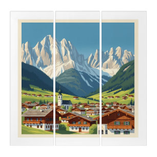  Austria Alpine Village Triptych