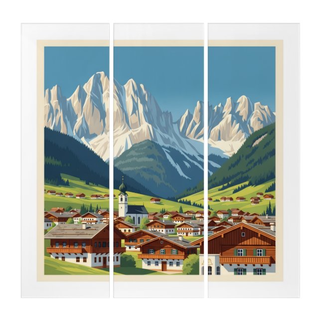  Austria Alpine Village Triptych (Front)