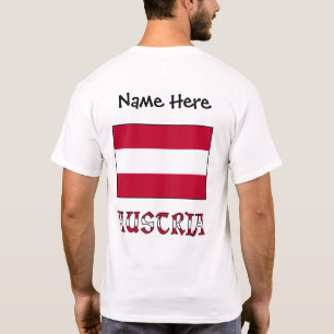 Austria and Austrian Flag Black Personalized T-Shirt