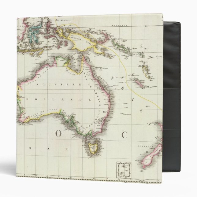 Austria and Indonesia Engraved Map 3 Ring Binder (Front/Inside)