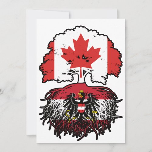 Austria Austrian Canadian Canada Tree Roots Flag Invitation