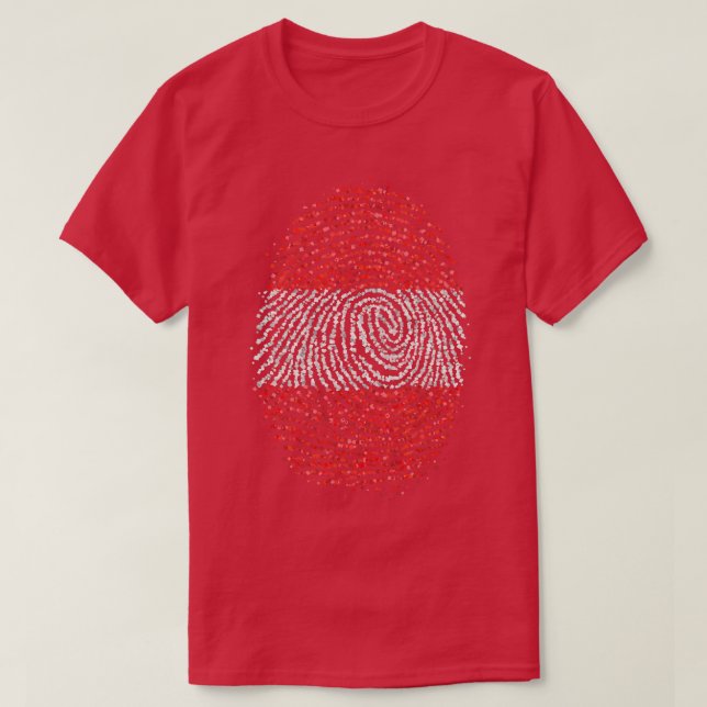 Austria Austrian Fingerprint Flag T-Shirt (Design Front)