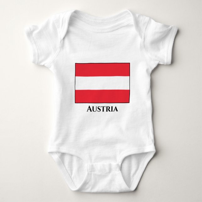 Austria (Austrian) Flag Baby Bodysuit (Front)