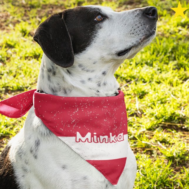 Austria Austrian  Flag Custom Name Pet Bandana (Creator Uploaded)