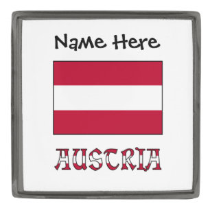Austria Austrian Flag Personalized Gunmetal Finish Lapel Pin
