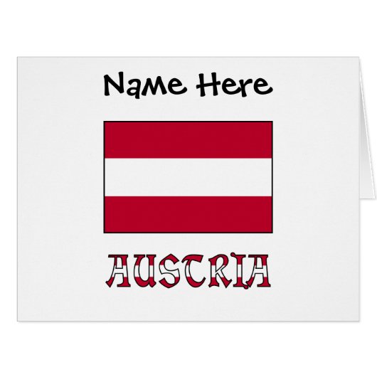 Austria Austrian Flag Personalized Name Cards (Front Horizontal)