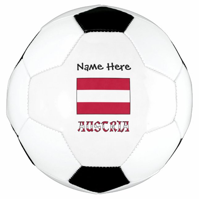 Austria Austrian Flag Personalized Name  Soccer Ball (Front)
