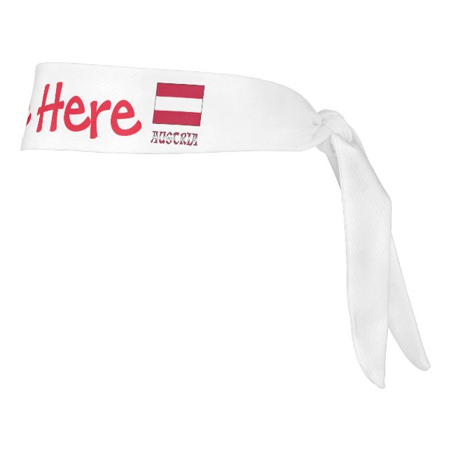 Austria Austrian Flag Red Personalization  Tie Headband (Rotate 90)