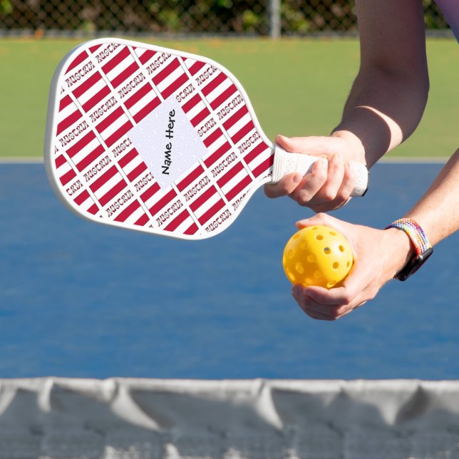 Austria Austrian Flag Tiled Black Personalization  Pickleball Paddle (Insitu)