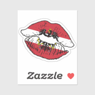 Austria Austrian Lipstick Love Flag Sticker