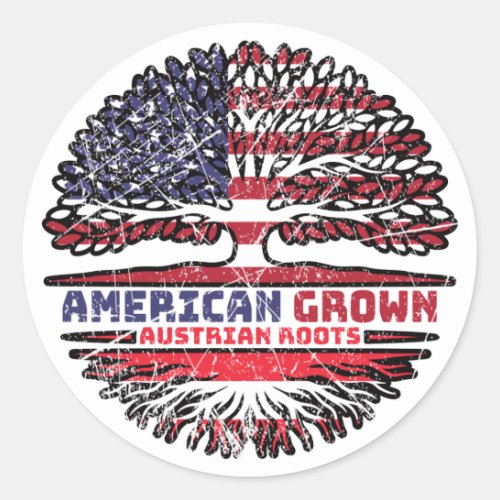 Austria Austrian US American USA United States Classic Round Sticker