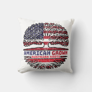 Austria Austrian US American USA United States Throw Pillow