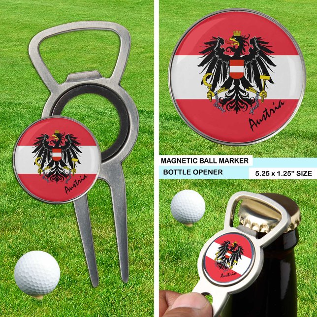 Austria bottle opener, golf marker, Austrian Flag Divot Tool (Creator Uploaded)