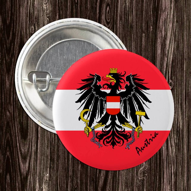 Austria button, patriotic Austrian Flag fashion Button (Creator Uploaded)