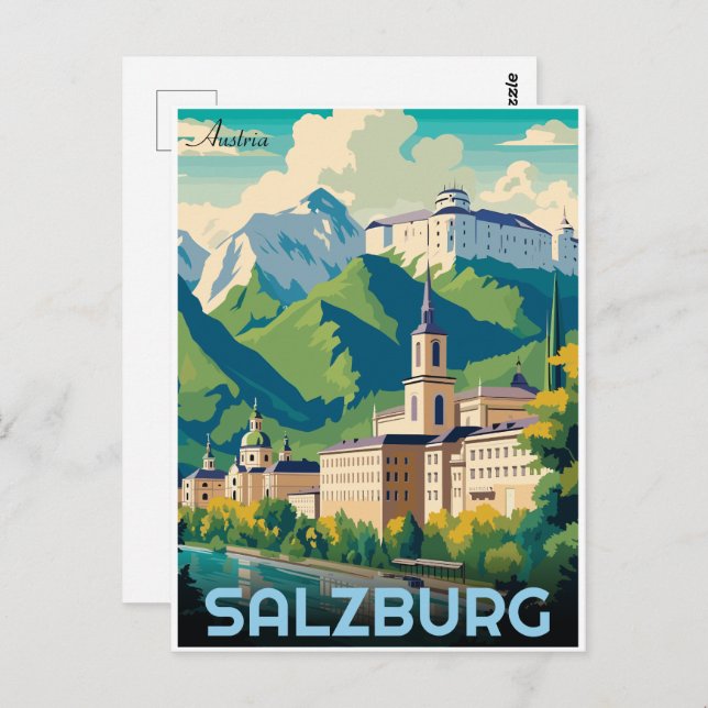 Austria capital salzburg skyline postcard (Front/Back)
