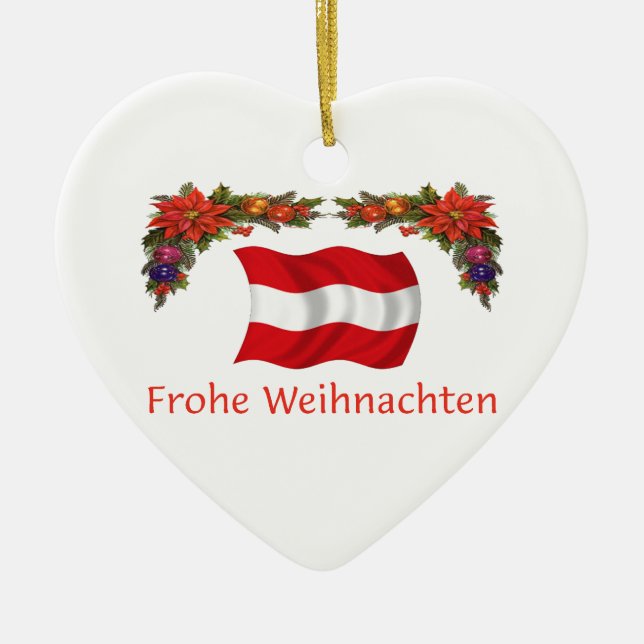 Austria Christmas Ceramic Ornament (Front)