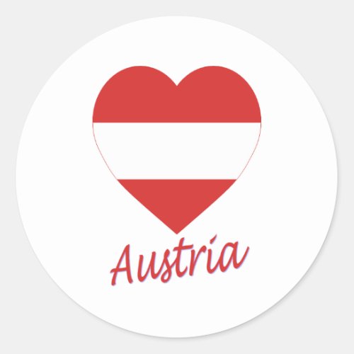 Austria civil Flag Heart Classic Round Sticker