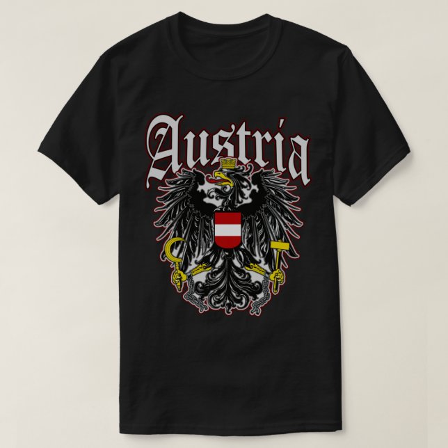 Austria coat of arms Austrian eagle Oesterreich fa T-Shirt (Design Front)