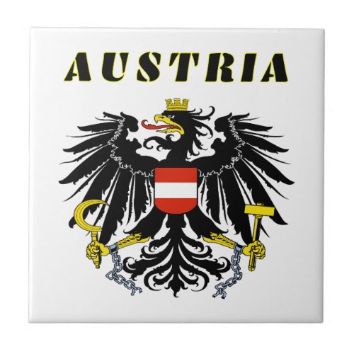 AUSTRIA Coat Of Arms Ceramic Tile