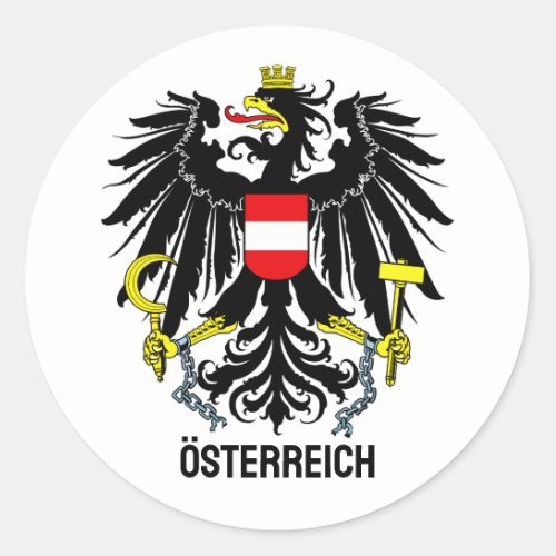 Austria coat of arms classic round sticker