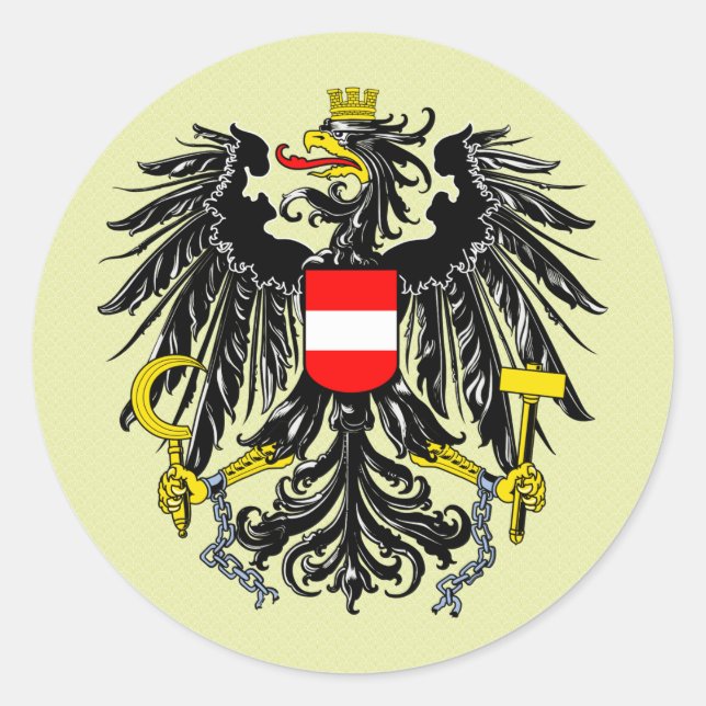 Austria Coat of Arms detail Classic Round Sticker (Front)