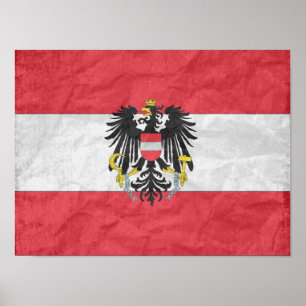 Austria Coat of Arms Flag Poster