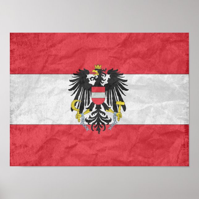 Austria Coat of Arms Flag Poster (Front)