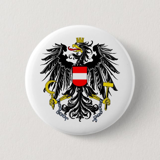 Austria coat of arms pinback button (Front)