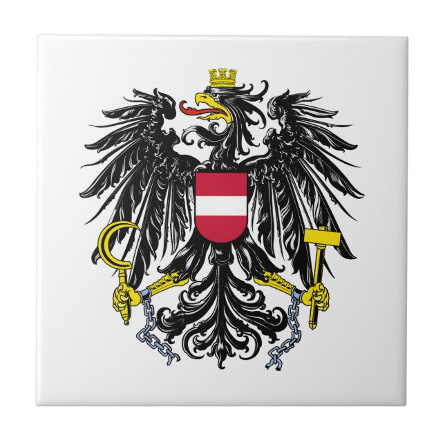 Austria country coat arms symbol emblem flag ceramic tile (Front)