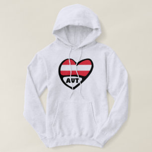 Austria Country Code Flag Heart AUT Hoodie