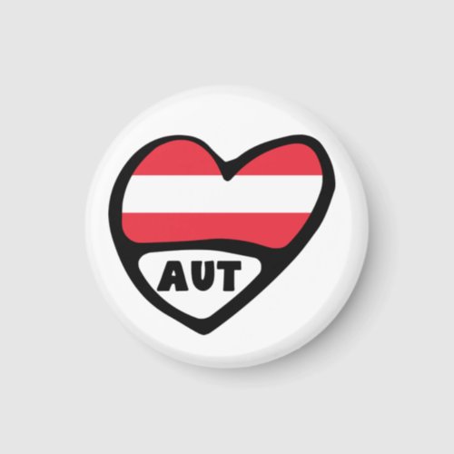 Austria Country Code Flag Heart AUT Magnet