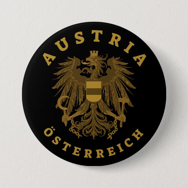 Austria Faux Gold Coat of Arms Button (Front)