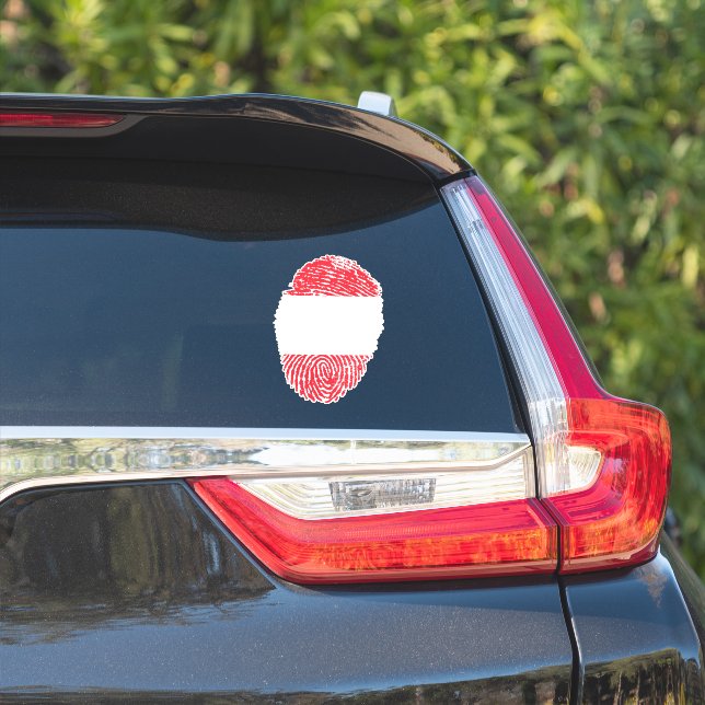 Austria Fingerprint Flag Sticker (Car Side)