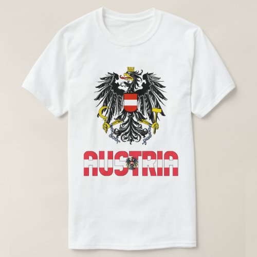 Austria Flag and Coat Of Arms Patriotic T_Shirt