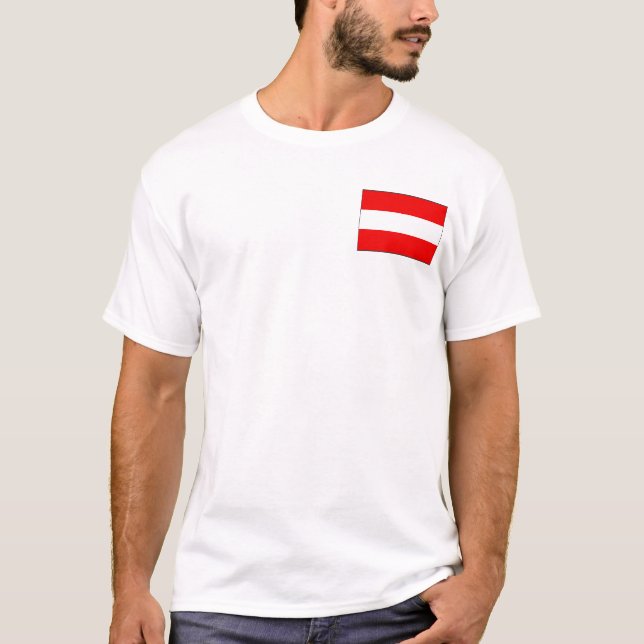 Austria Flag and Map T-Shirt (Front)